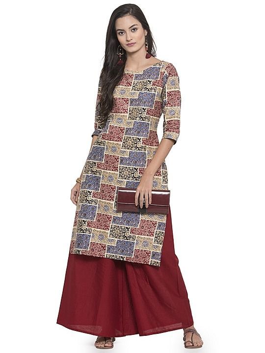 Cotton kurti with plazzo set. uploaded by business on 9/30/2020