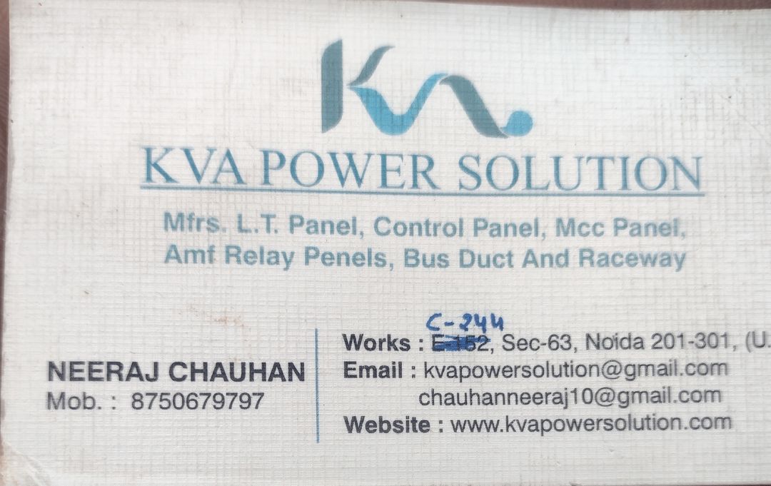 Visiting card store images of Kva Power Solution