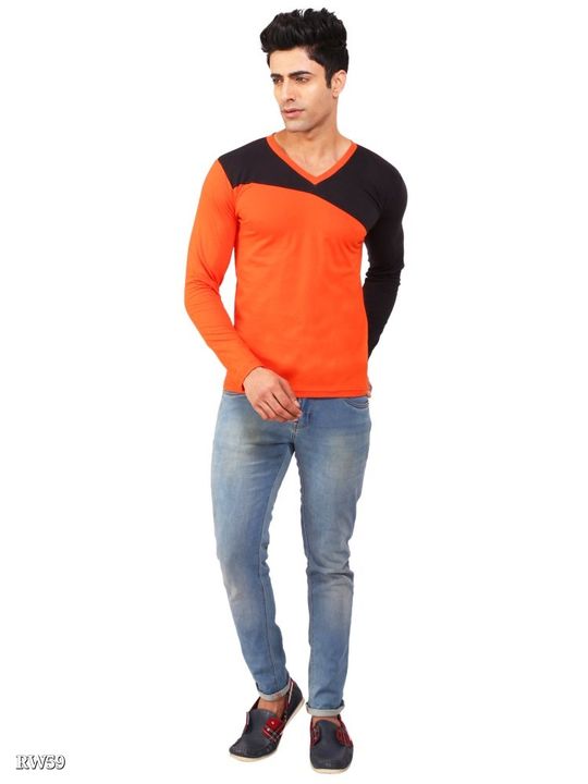 Brand BKS COLLECTION V-NECK FULL SLEEVE STYLIST SOLID FOR MEN'S COTTON MULTI COLOUR T-SHIRT uploaded by B.K.GARMENTS on 1/12/2022
