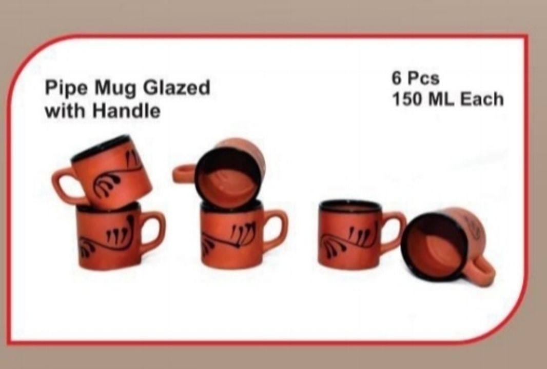 Pipe mug glazed with handle uploaded by Terracotta clay products on 1/12/2022