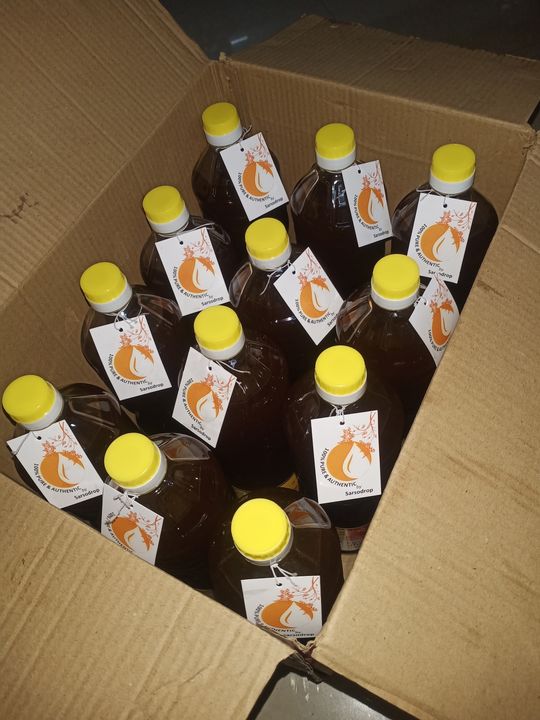 12 * 1 ltr sarso drop 100% pure mustard oil uploaded by business on 1/12/2022