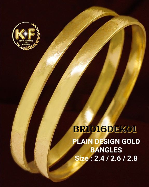 GOLD plated Plain Bangles set of 2 uploaded by  KFashion Forming Jewellery on 1/12/2022
