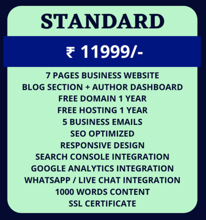 Standard Package uploaded by business on 1/12/2022