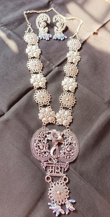 Oxidized long necklace uploaded by Krishna creation on 1/12/2022