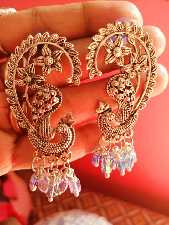 Oxidized long necklace uploaded by Krishna creation on 1/12/2022