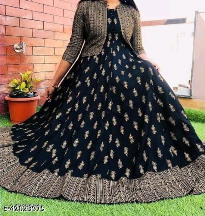 Post image Catalog Name:*Abhisarika Pretty gown*Fabric: RayonSleeve Length: SleevelessPattern: PrintedSizes:S (Bust Size: 36 in) M (Bust Size: 38 in) L (Bust Size: 40 in) XL (Bust Size: 42 in) XXL (Bust Size: 44 in) XXXLEasy Returns Available In Case Of Any Issue*Proof of Safe Delivery! Click to know on Safety Standards of Delivery Partners