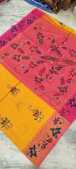 *Material*:mangalagiri pattu by cotton 

*Model*: thread borders pattu sarees with hand painting

 uploaded by business on 10/1/2020