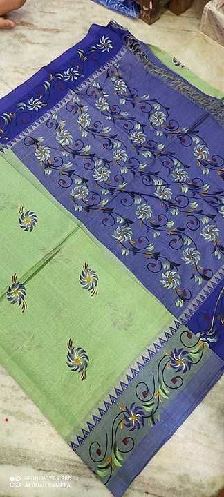*Material*:mangalagiri pattu by cotton 

*Model*: thread borders pattu sarees with hand painting

🌲 uploaded by Niha's Collections on 10/1/2020