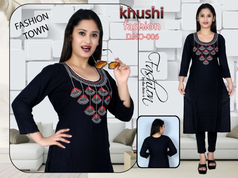 Riyon kurti Abroidry uploaded by Khushi fashion on 1/13/2022