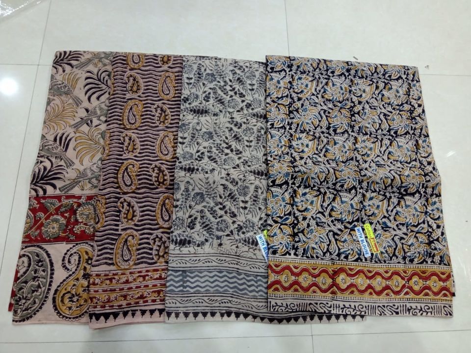 Kalamkari cotton fabric saree uploaded by Dehqani Bros on 1/13/2022