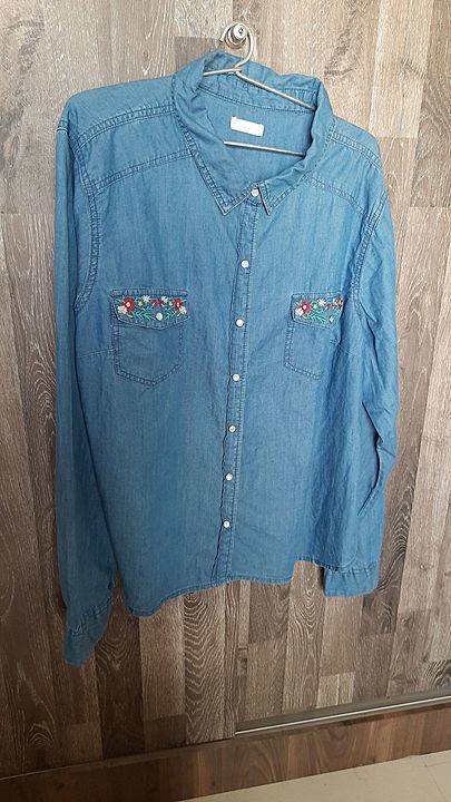 Ladies denim shirt with embroidery uploaded by Ladies collection on 10/1/2020