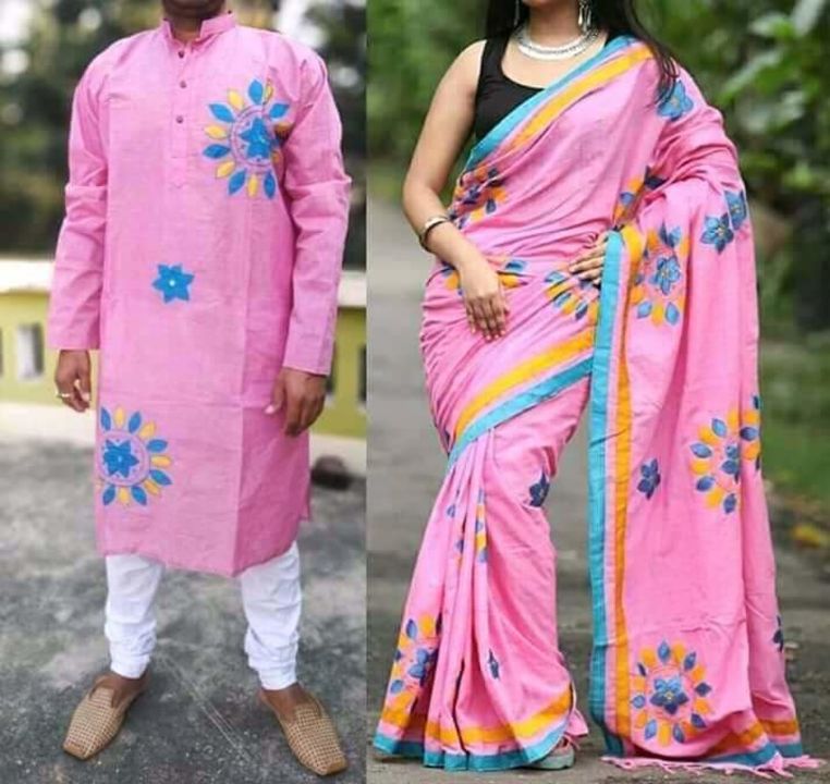 Couple dresses saree & Panjabi uploaded by S.k shopping on 1/13/2022