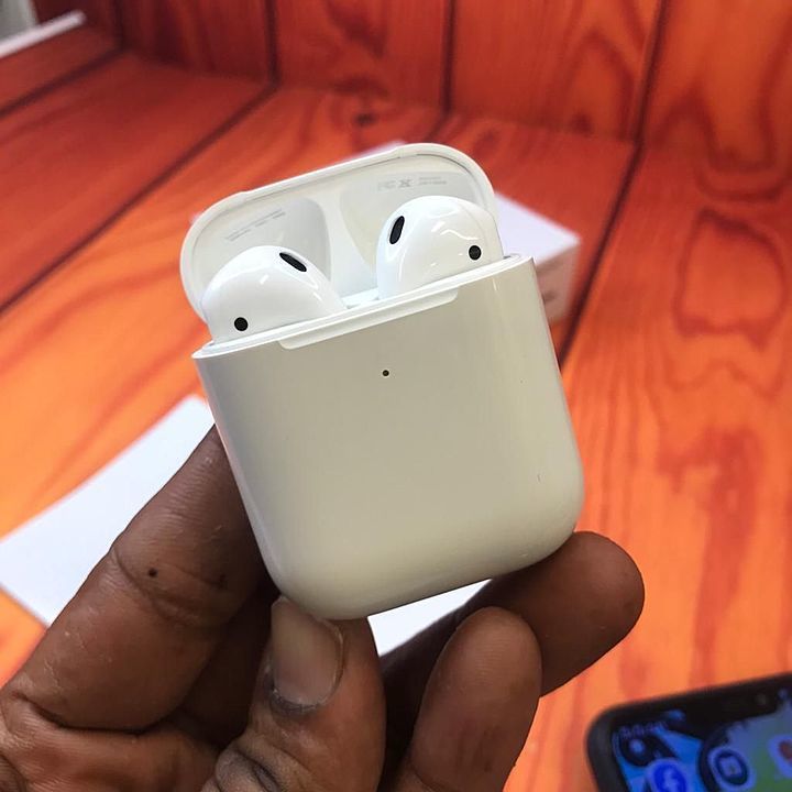 Post image Wp to buy 9465670071


*AirPods 2 GENUINE MARSTER COPY NEXT TO ORIGINAL WITH ORIGINAL BOX And Name Changing / GPS*❣❣


*RS 2300 free shipping top quilty*

wirless pad extra 200/- 
😍😍😍😍😍😍😍😍😍


• *With Hear in out puse play* 
• *More magical than ever.*🔥
*Now with more talk time, voice-activated Siri access — and a new wireless charging case — AirPods 2 deliver an unparalleled wireless headphone experience. Simply take them out and they’re ready to use with all your devices. Put them in your ears and they connect immediately, immersing you in rich, high-quality sound. Just like magic.*





*Genuine master copy Apple Airpods*

 *Apple Airpod 2 with Popup window ❣*

*CHECK VIDEO TO SEE THE POPUP*💯

-Calling features working 
-Both side sensors working 
-2 tap pause and play music (Right)
-2 tap next music control (Right)
-2 tap for siri working (Left)
-Sound pure bass performance
-High quality sound
-with charging case 
-12 hours battery backup with case backup
-Free charging data cable

💫With apple logo original box 
Print on burds and case. 💫
*(designed by apple in California)*

**

*WIRELESS CHARGER EXTRA 200*✅

*PRODUCT WILL BE DELIVERED SAME AS IN PIC &amp; VIDEO. NO CHANGE SEEN*✌✅