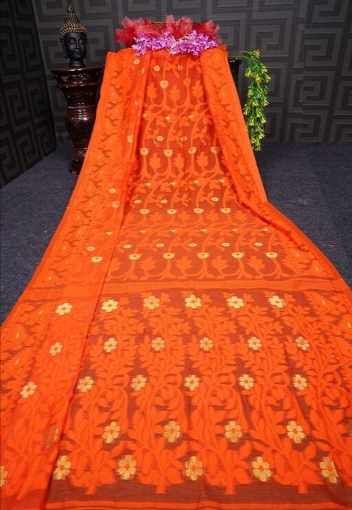 Dhakai Jamdani Saree Kolkata Pure Cotton Soft Silk Sari uploaded by business on 1/14/2022