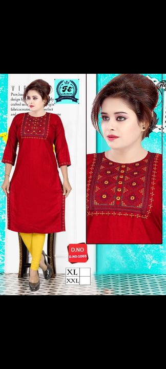Embroidery work kurti with neck uploaded by Garments on 1/14/2022