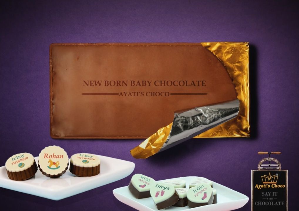 New born baby announcement printed chocolate uploaded by Ayatis Choco on 1/14/2022