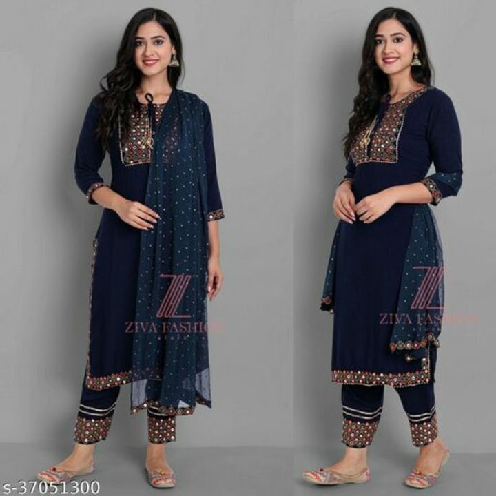 Post image Free delivery cod  available....Fabulous Women Dupatta Sets*Kurta Fabric: RayonFabric: RayonBottomwear Fabric: RayonSleeve Length: Long SleevesPattern: PrintedSet Type: Kurta with Dupatta and BottomwearStitch Type: StitchedMultipack: SingleSizes: S, M, L (Bust Size: 40 in, Top Length Size: 45 in, Bottom Waist Size: 32 in, Bottom Length Size: 40 in, Dupatta Length Size: 2 in) XL, XXLDispatch: 1 DayEasy Returns Available In Case Of Any Issue