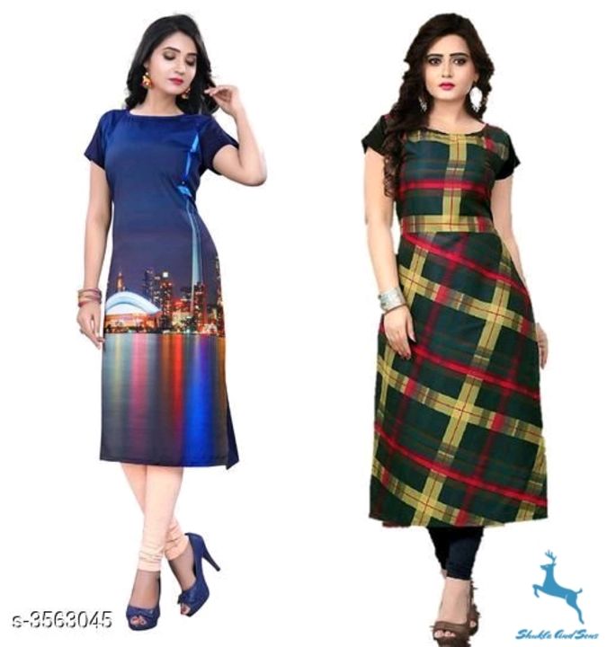 Women Printed Crepe Kurtis uploaded by business on 1/14/2022