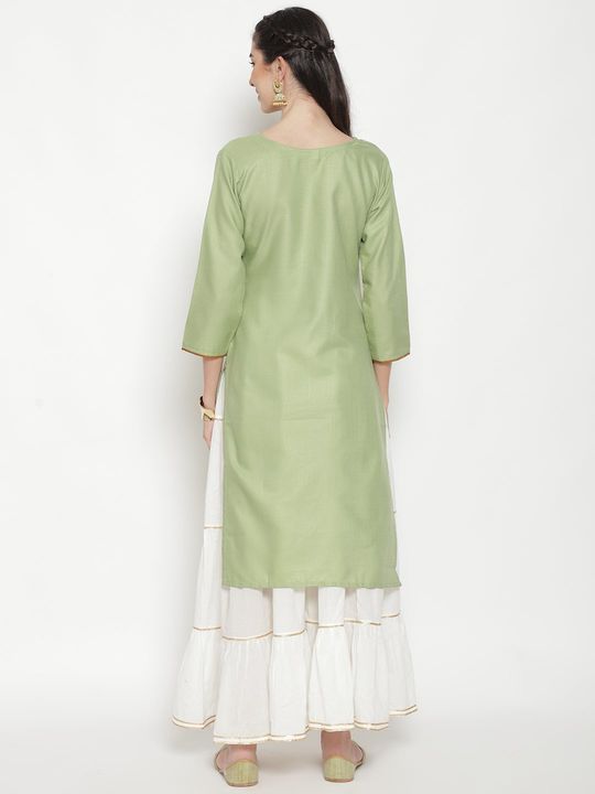Pastle Green Embroidered Straight Kurta uploaded by PR Retail on 1/15/2022