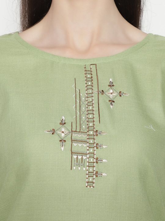 Pastle Green Embroidered Straight Kurta uploaded by PR Retail on 1/15/2022