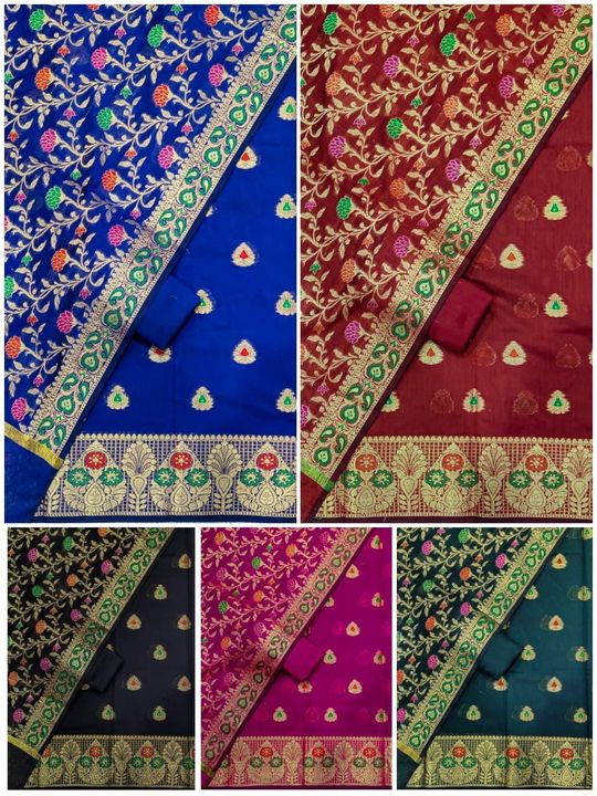 Post image Banarasi cotton silk shut wholesale WhatsApp no 7084480606