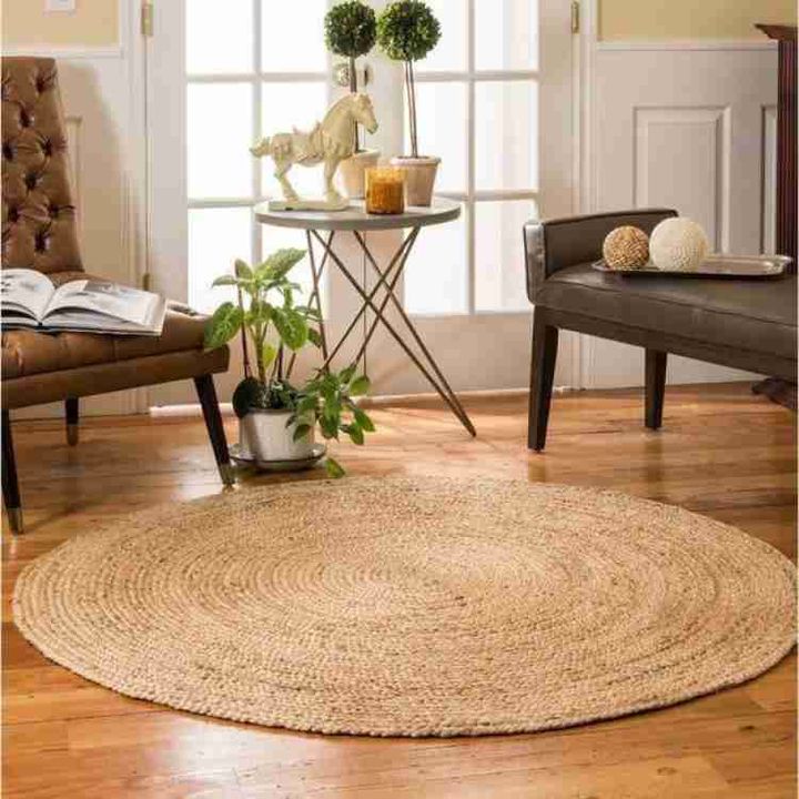 Natural jute round beige colour (4×4 ft2) uploaded by business on 1/15/2022