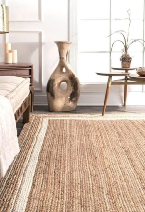 Reactangle (3×5 ft ) beige and white jute rugs uploaded by business on 1/15/2022