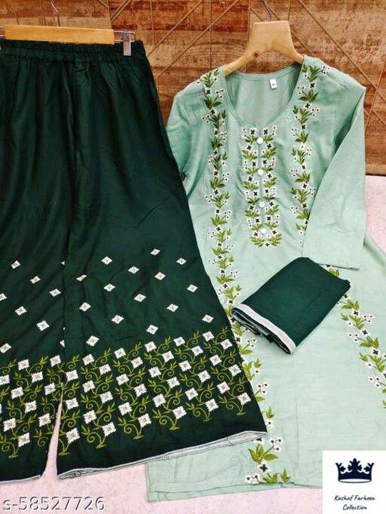 Post image New Desiner Embroided Plazoo suit With DuppattaCollection799 only CoD avilable