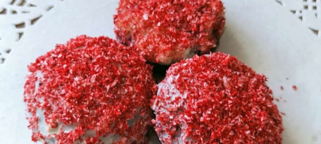 Red velvet donuts uploaded by business on 1/15/2022