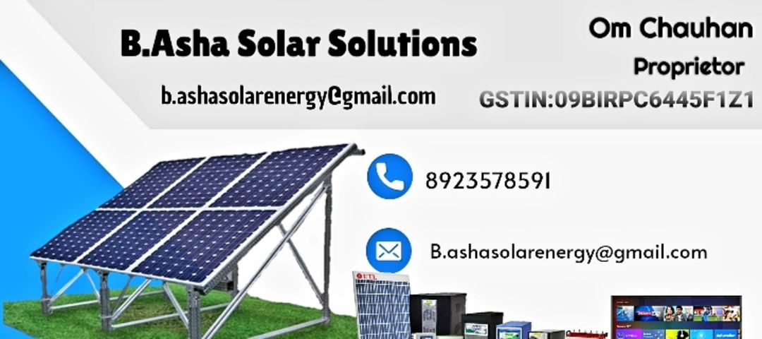 Visiting card store images of B.Asha Solar Solutions