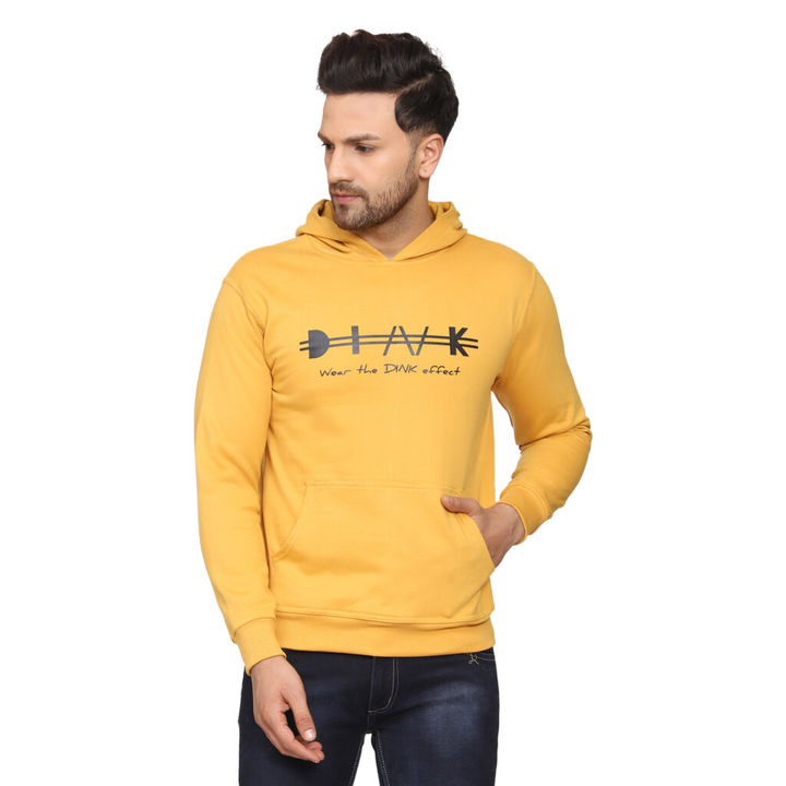 Men’s Yellow Brand Logo Printed Pure Cotton Hoodie uploaded by DINK on 1/16/2022