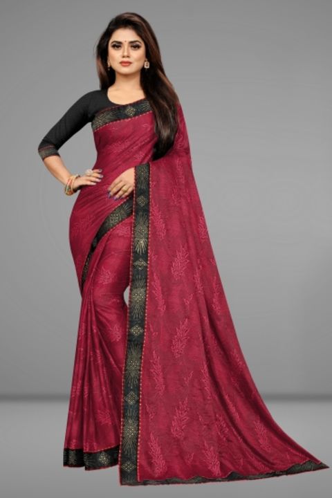 SHOP LADY Embroidered Fashion Lycra Blend, Jacquard Saree uploaded by Market place on 1/16/2022