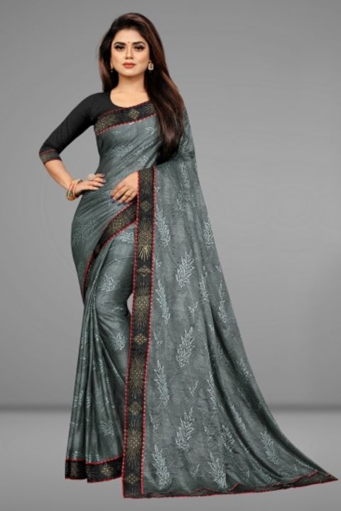 SHOP LADY Embroidered Fashion Lycra Blend, Jacquard Saree uploaded by business on 1/16/2022