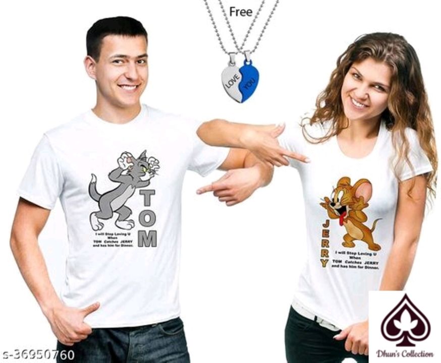 Couple T-shirts With free Couple locket..  uploaded by business on 1/16/2022