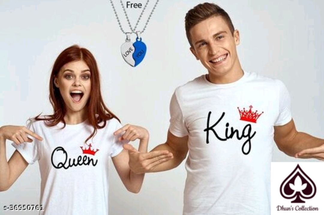 Couple T-shirts With free Couple locket..  uploaded by Dhun 4747 on 1/16/2022