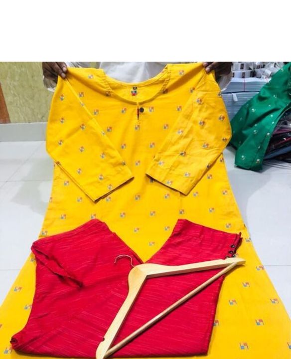Pure cotton kurti pant uploaded by Komal collection on 1/16/2022
