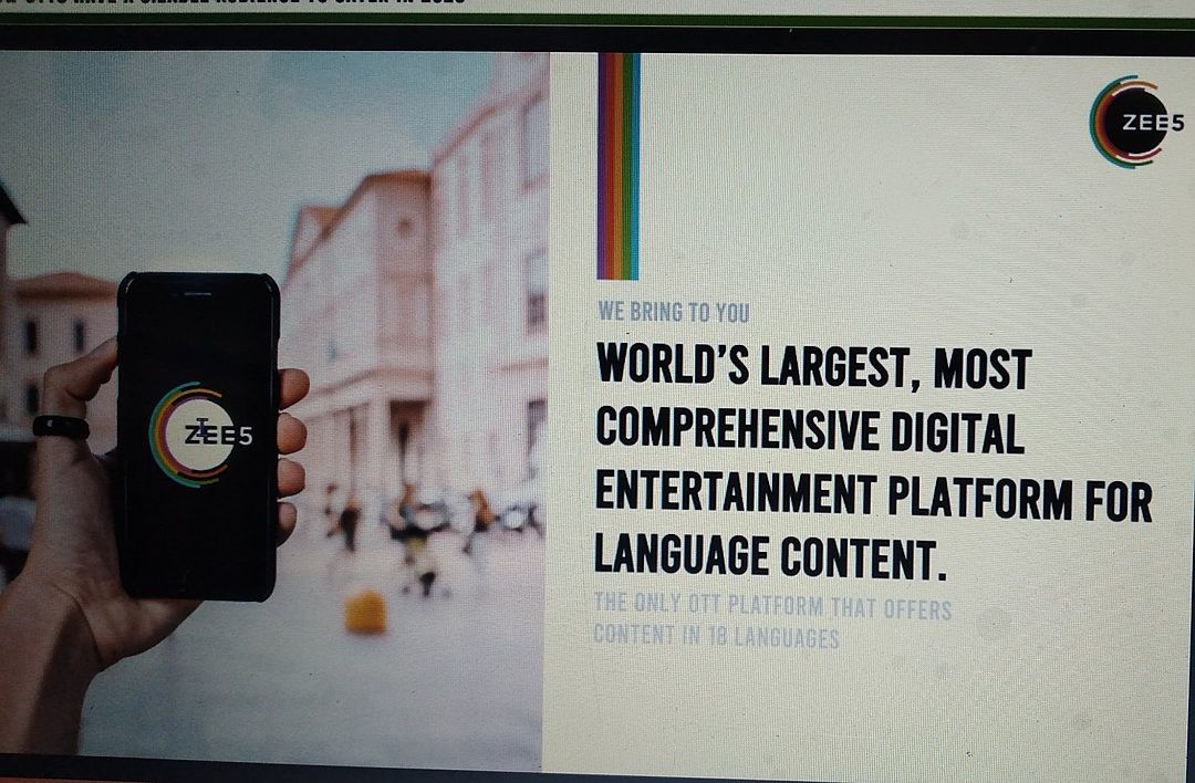 Zee5 largest most comprehensive digital entertainment platform for language content.  uploaded by Sarathi Media Advertising & Communi on 10/1/2020