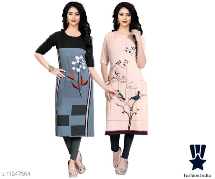 Navlik Women's Crepe Straight Kurta uploaded by Fashion Indiaa on 1/16/2022