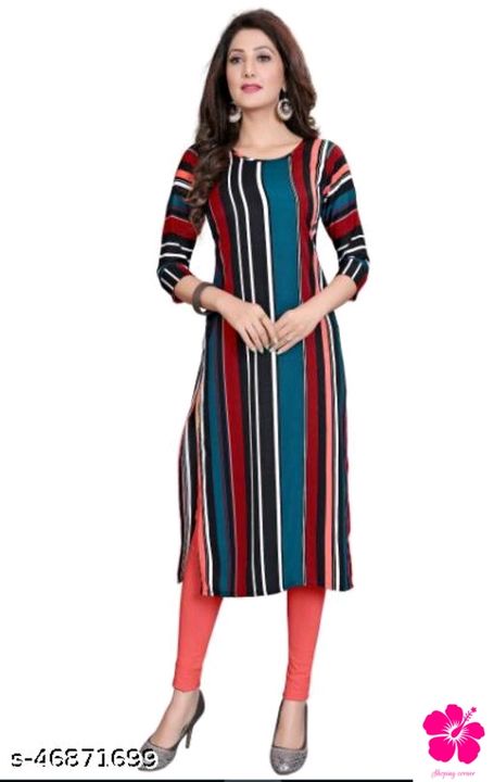 Post image A line Kurti in👗👗  199only 🥰🥰Adrika Fabulous Kurtis*Fabric: CrepeSleeve Length: Three-Quarter SleevesPattern: PrintedCombo of: SingleSizes:S, M, L, XL (Size Length: 44 in) XXLEasy Returns Available In Case Of Any Issue