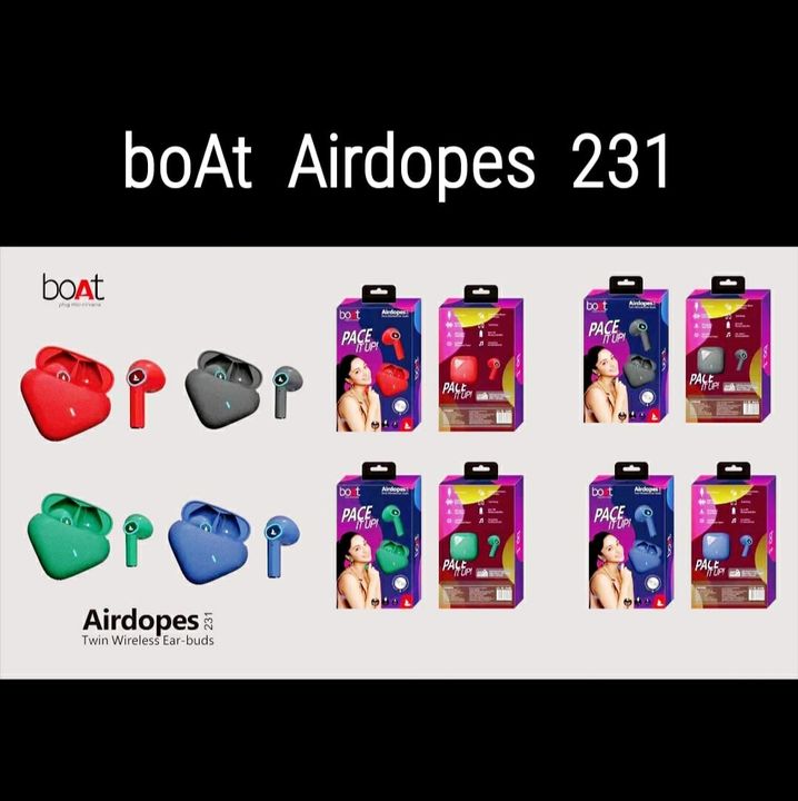 BOAT-231 AIRDOPES 100PICS CTN PRICE RS-560/- uploaded by Tech India Marketing Pvt Ltd on 1/16/2022