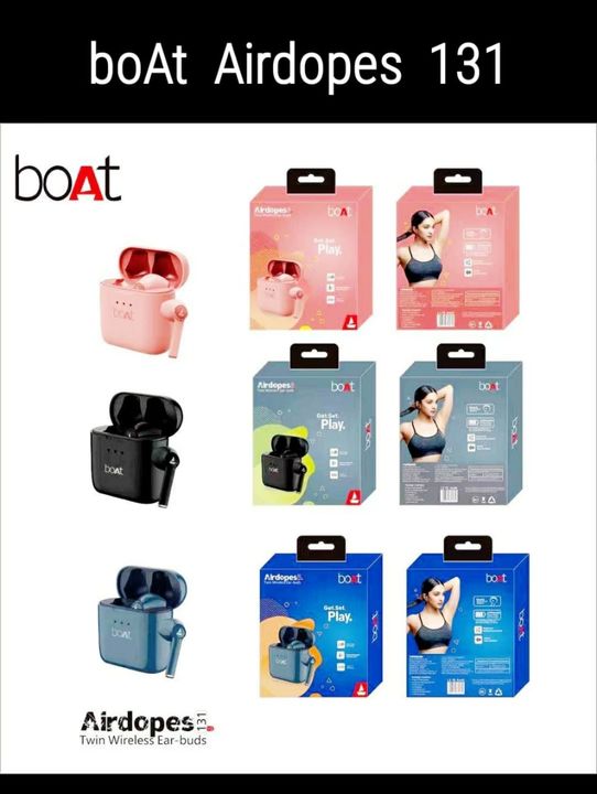 BOAT-131 AIRDOPES 100PICS CTN PRICE RS-560/- uploaded by Tech India Marketing Pvt Ltd on 1/16/2022