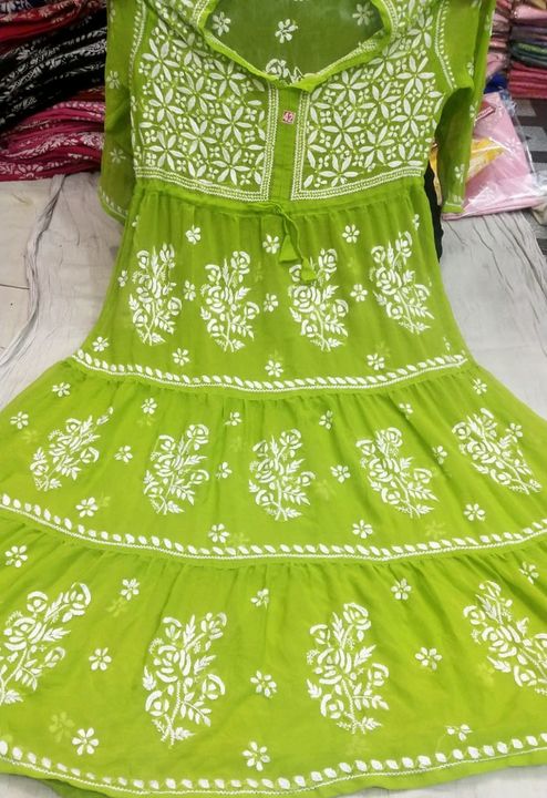 Chikankari gown uploaded by Simna creations on 1/16/2022