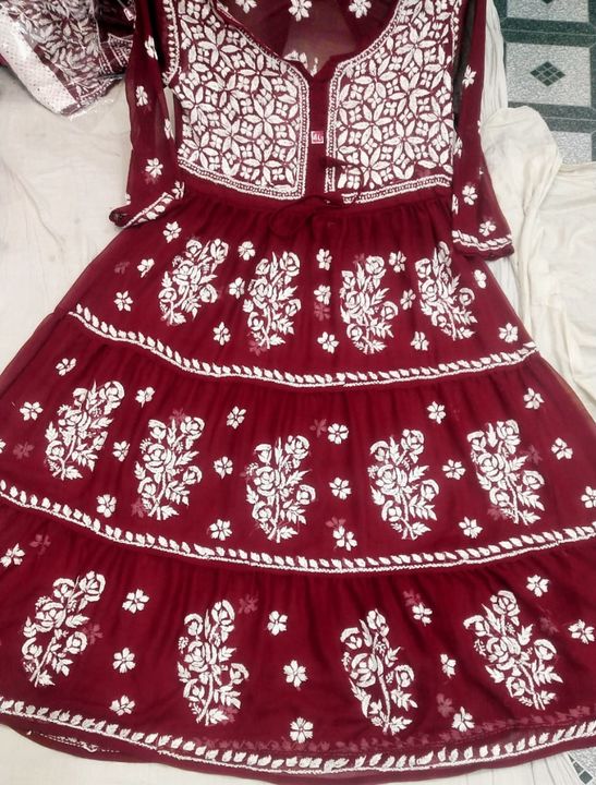 Chikankari gown uploaded by Simna creations on 1/16/2022