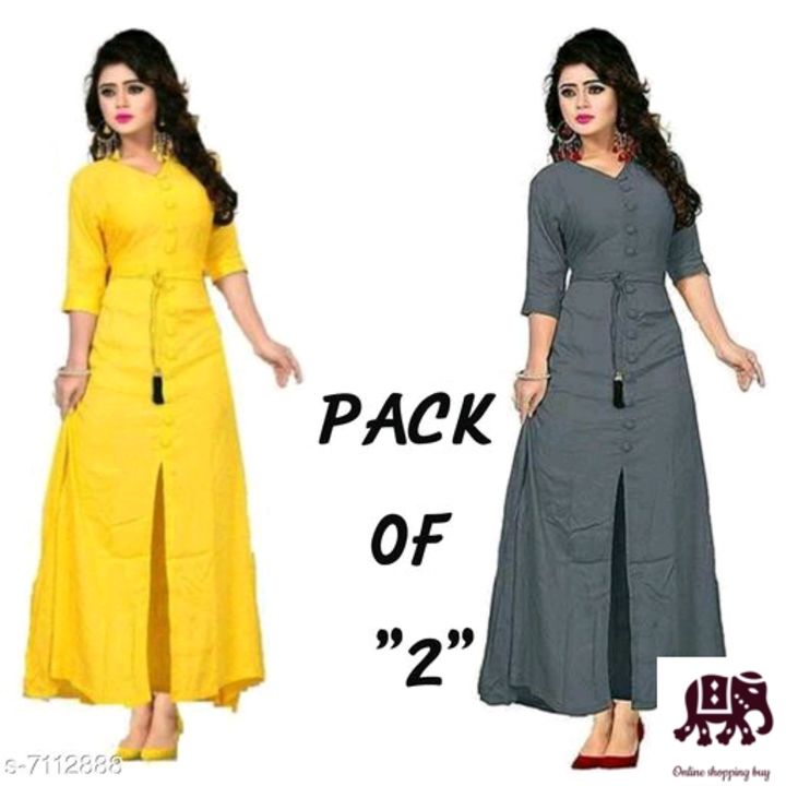 Women Rayon Front Slit Solid Kurti* uploaded by business on 1/16/2022