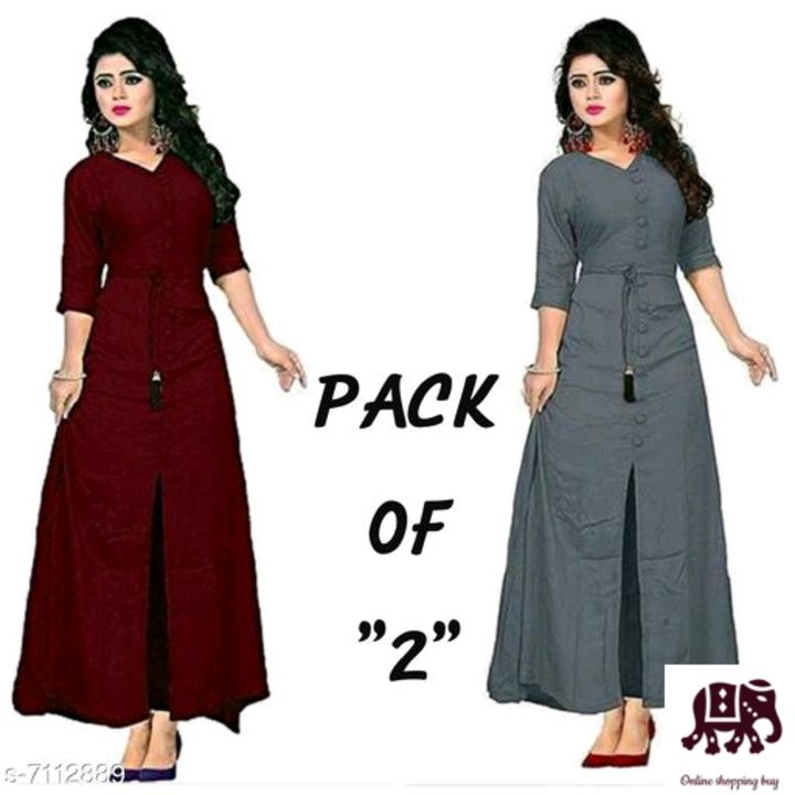 Women Rayon Front Slit Solid Kurti* uploaded by business on 1/16/2022