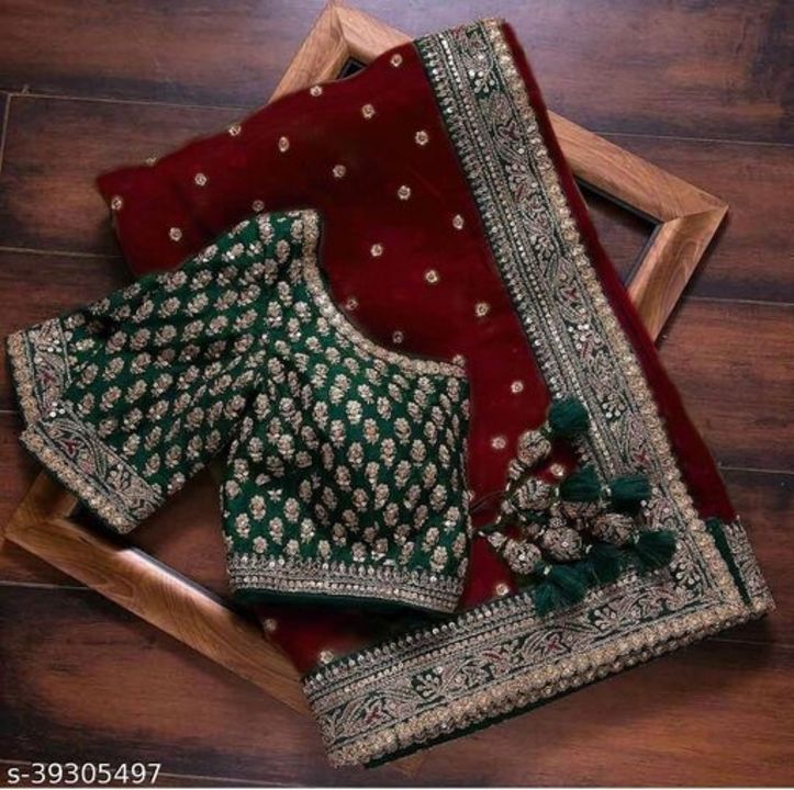 Embroidery work silk saree uploaded by business on 1/16/2022