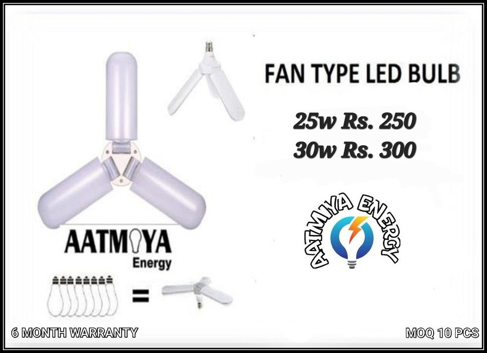 Fan type LED BULB  uploaded by Aatmiya Energy on 1/16/2022