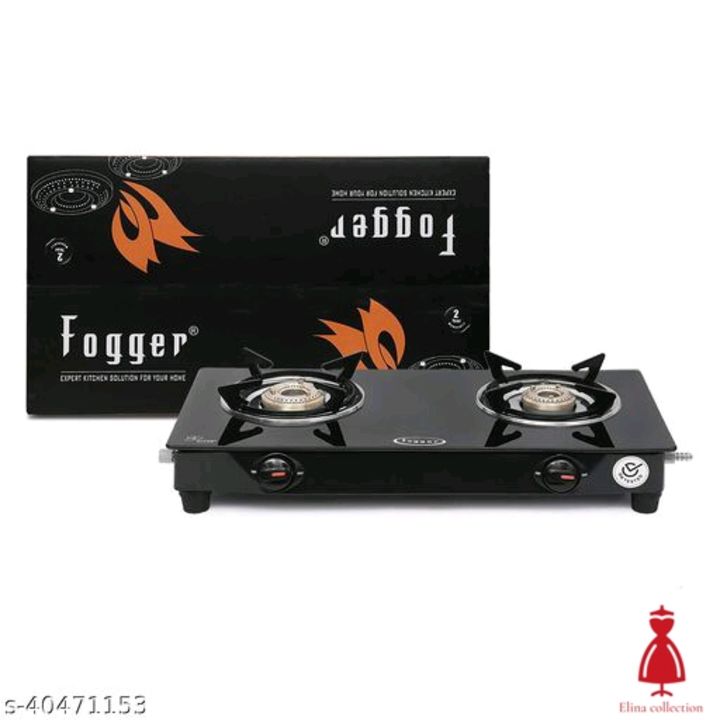 Fogger nano glass 2 burner gas stove with hose pipe and nova lighter uploaded by business on 1/16/2022