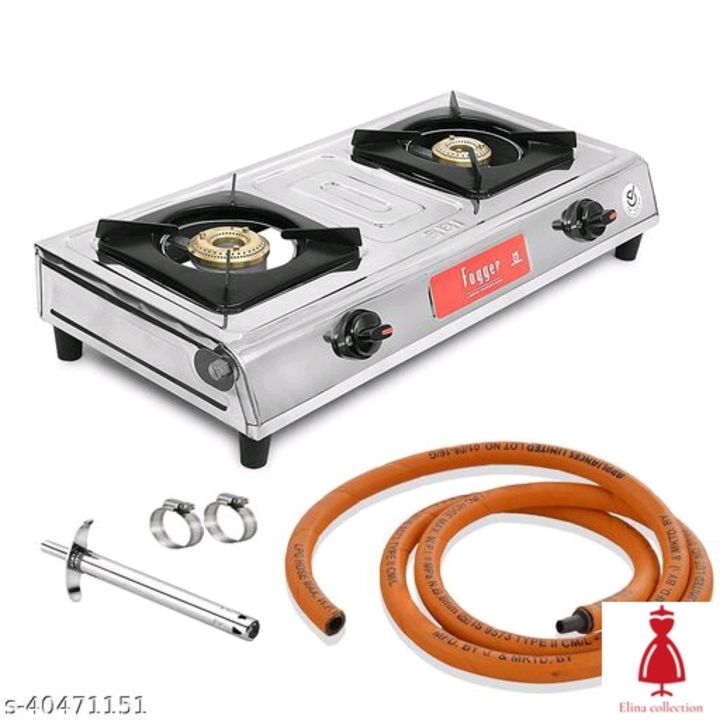 Mini gold 2 brush burner gas stove with hose pipe and nova lighter uploaded by business on 1/16/2022