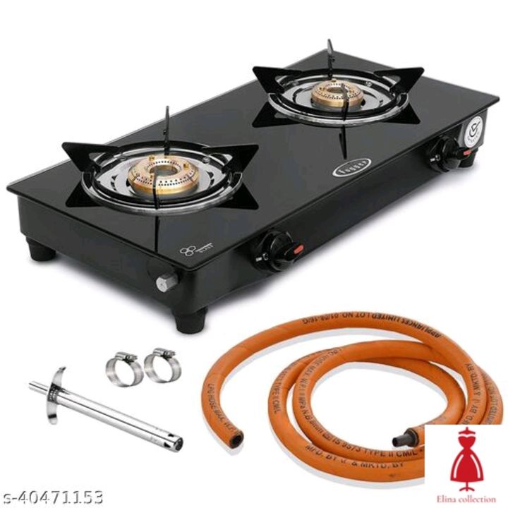 Fogger nano glass 2 burner gas stove with hose pipe and nova lighter uploaded by Elina collection on 1/16/2022